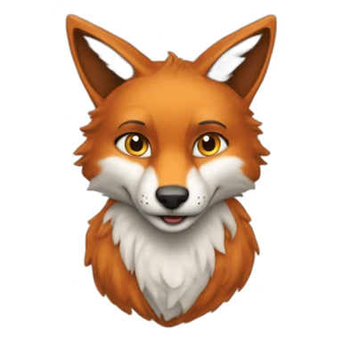 Renard sur un loup sticker