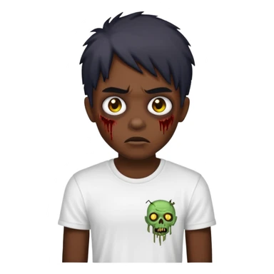 a dark emo zombie with a white t-shirt  sticker