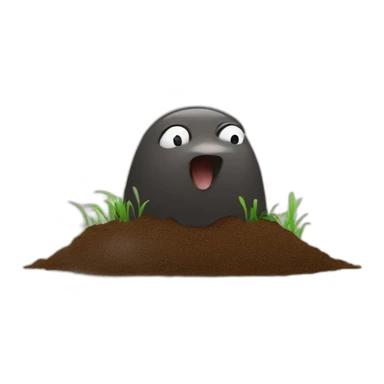 a mole coming out of ground sticker