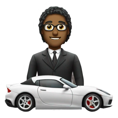 Barrister with wig driving a sports car sticker