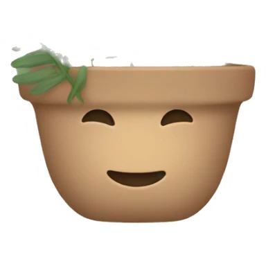 there is a pot in pastel brown flowers and a fern in it sticker