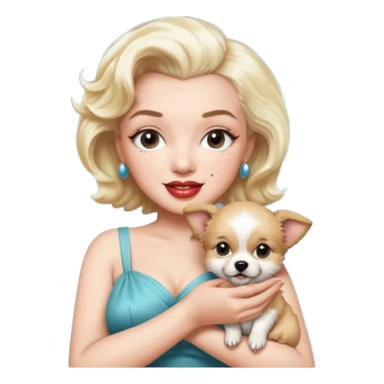 Marilyn Monroe, with cute dog sticker