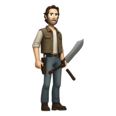 Rick grimes with a machette sticker