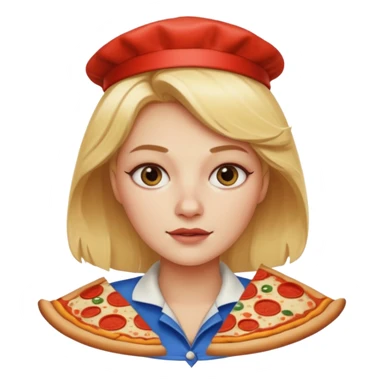 Blonde pizza queen with sharp features  sticker
