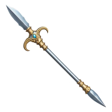 fantasy steel spear with a decorated shaft sticker