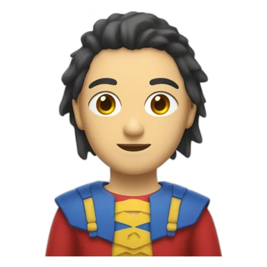 azul roja y amarilla con un murciélago blanco sticker