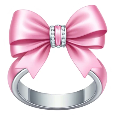 Bow ribbon pink diamond ring sticker
