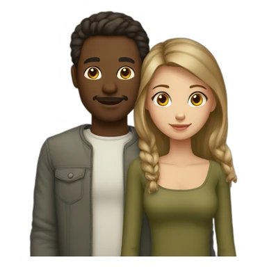 Couple, man malian, girl russian sticker