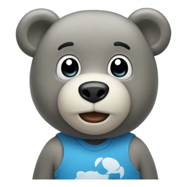 A blue bear mascot  sticker