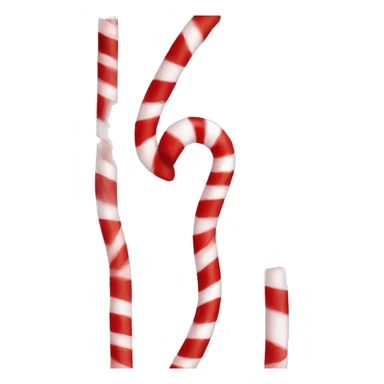 Candy cane heart shaped sticker