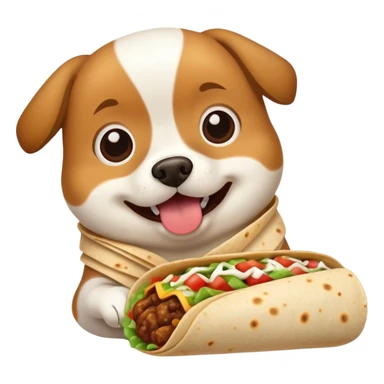 Dog eating a burrito sticker