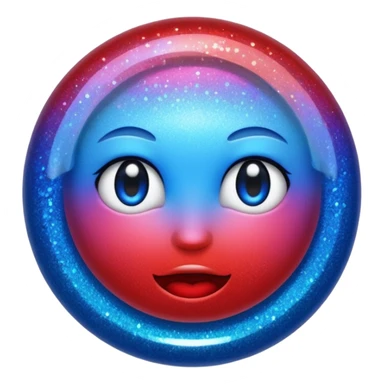glitter red and blue raio sticker
