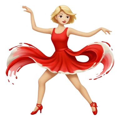 Red line painting brush dancing sticker