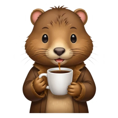 Nutria con taza de café  sticker