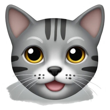 gato color gris con rayas negras en la cara sticker