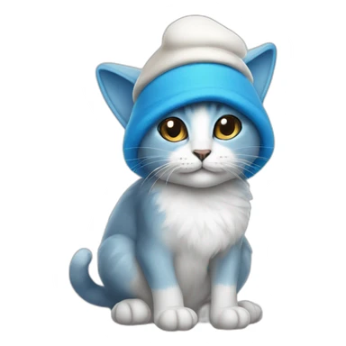 smurf cat with white mushroom cap sticker