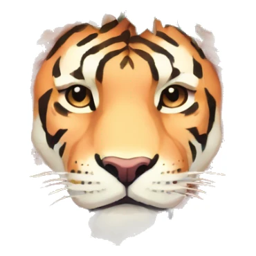 Pixel art of a pixel pink peach beige blue cream pastel pixel tiger pixel lion wearing tropical flowers and leaves, flower crown, floral, pixel sticker