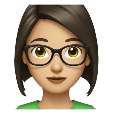 brunette girl with green eyes and glasses sticker