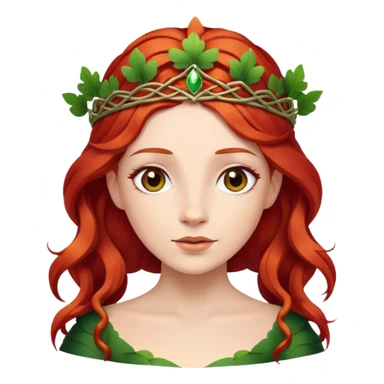 irish princess with crown of vines and red hair sticker