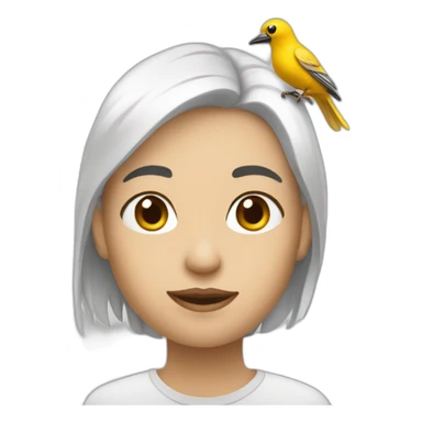 Moi avec un oiseau blanc  sticker