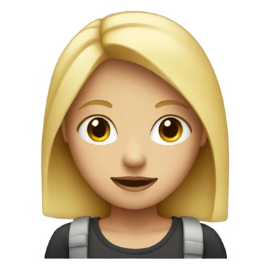 blonde girl with red x over face sticker