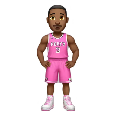 Pink porky bbasketball player sticker