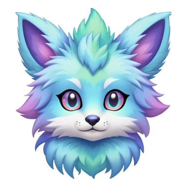 Kawaii pastel edgy colorful ethereal anthro fursona Fakemon sticker