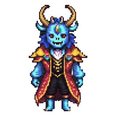 The Beast from Beauty and the Beast, monster prince with horns and fancy clothes sticker