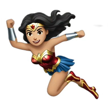 Wonderwoman flying sticker