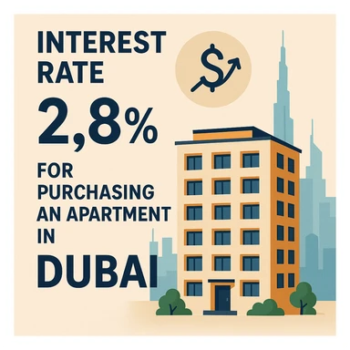 Interest rate for purchasing an apartment in Dubai sticker