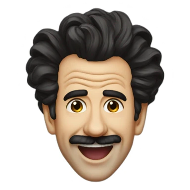 borat laughing, tears running down his face sticker