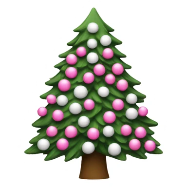 Christmas tree with pink and white  sticker