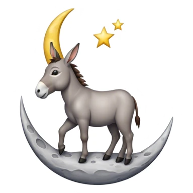a donkey on moon sticker