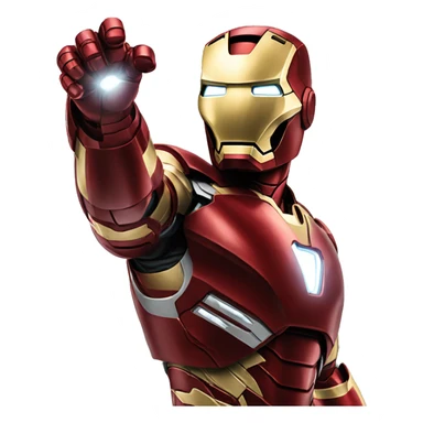 iron man showing his thumb to the ground down below sticker