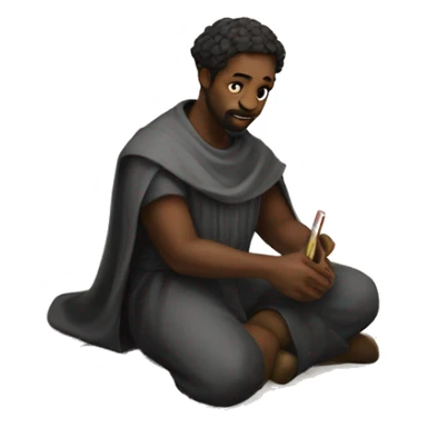 black medieval architect drawing on floor plan sticker
