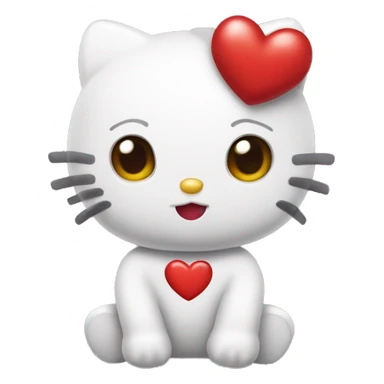 Hello kitty with heart eyes  sticker