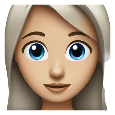 Brunette girl, blue eyes, works on a MacBook sticker