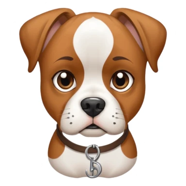 white boxer dog with clef palette  sticker