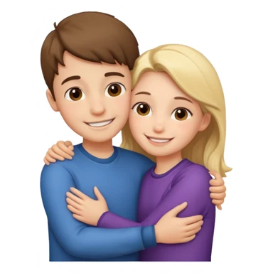 Un garçon et une fille en position calin sticker