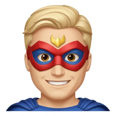 Male superhero face happy sticker