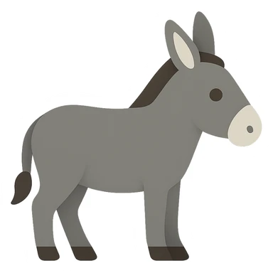 donkey, flat color icon, clean and modern sticker