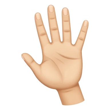 hand emoji, 4 fingers up, thumb folded to palm sticker