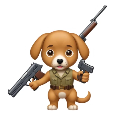 Dog with gun  sticker