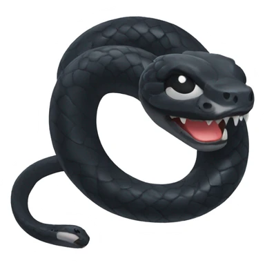 cute black snake angry sticker