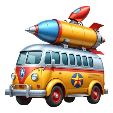 Heroic hot rod SuperBug Ron’s exterminator superminator antique rocket-powered tall robot transit van (motto: bug out rocket Bombing creepy bugs is fun) sticker