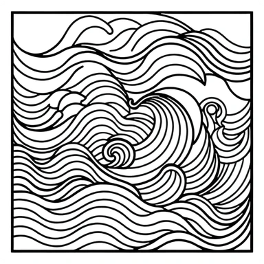 Stylized wave with Ukrainian pattern sticker