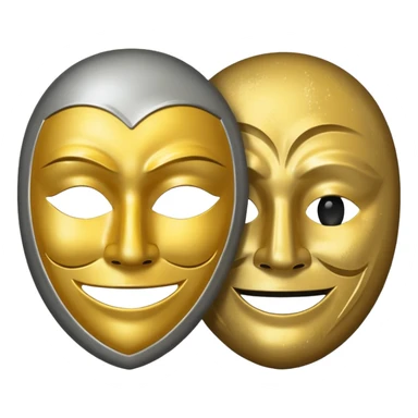 two masks: one smiling, one sad sticker