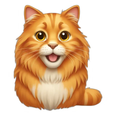 large orange cat with long fur sticker