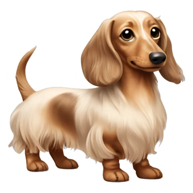 Fullbody Longhair cream shaded piepald dachshund sticker