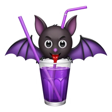 black bat drinkig soda sticker